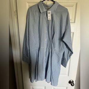 blue and white Abercrombie and fitch button down dress, never worn,tags attached